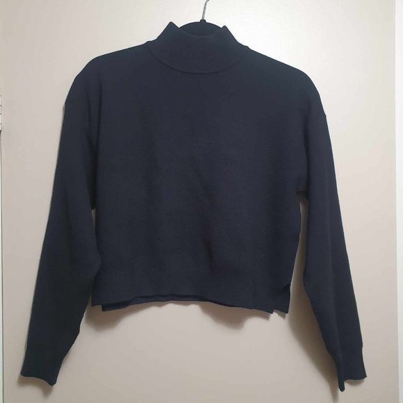 BNWT Frank and Oak Mockneck Sweater - XS - Black - Picture 6 of 8